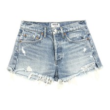 AGOLDE Parker Vintage Cut Off Shorts Women's Size 24 Blue 2" Inseam Distressed