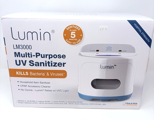 Lumin LM3000 Multi Purpose UV Sanitizer CPAP Cleaner w/ Original Box + Manual