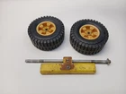 Vintage 1970's Tonka Metal Road Grader- Front Axle And Tires For Parts