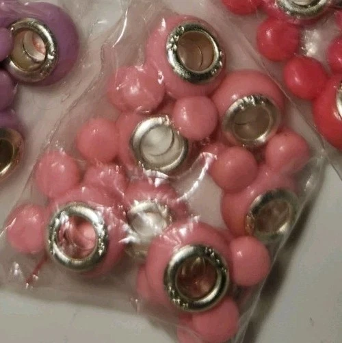 Lot - 4 Shades Of PINK MICKEY MOUSE ICON BEADS For European Bracelets - Image 4 of 4