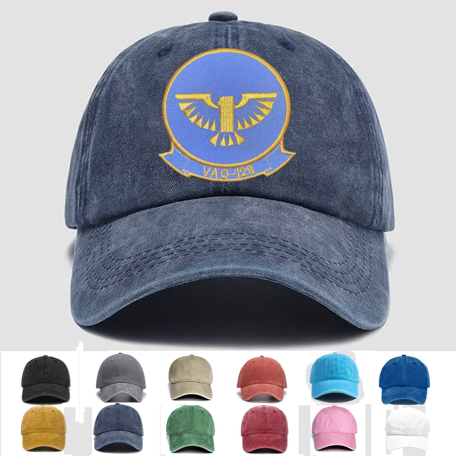 Custom Embroidered USN VAQ-128 Phoenix Electronic Attack Squadron, Trucker Hat