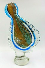 VINTAGE MURANO ART GLASS BLOWN GLASS FISH SCULPTURE, MADE IN ITALY