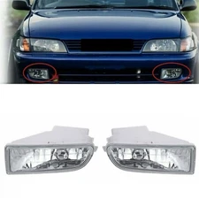 Pair of Front Bumper Fog Driving Lamp Halogen Yellow Light for 1993-1997 Coro...