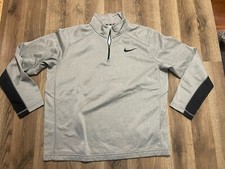 Nike Sweater, Men's Size Large, Gray, 1/4 Zip Up, Pullover, Therma Fit, Logo