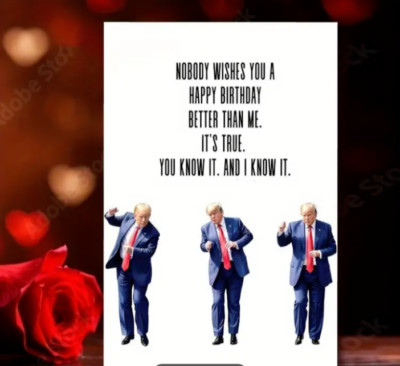 DONALD TRUMP BIRTHDAY CARD-NEXT DAY FREE SHIPPING