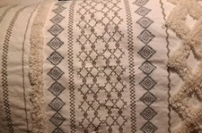 Ink Ivy Duvet Cover Full/Queen 100 Cotton Chenille Natural