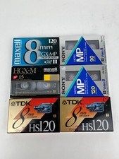 Lot of 6 TDK  SONY Maxell High Standard HS120 8mm Video Cassette Tape HGX-M