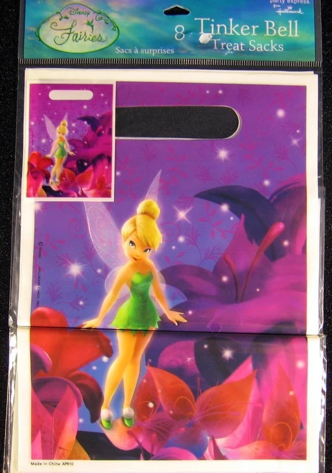 Bolsas de regalos Tinker Bell Fairies fiesta de cumpleaños 8 quilates sacos de golosinas botín favor Disney Foto 2 de 2