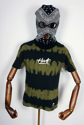 Huf Worldwide Skateboard T-Shirt Tee Shirt High Tide Wash Black in XS