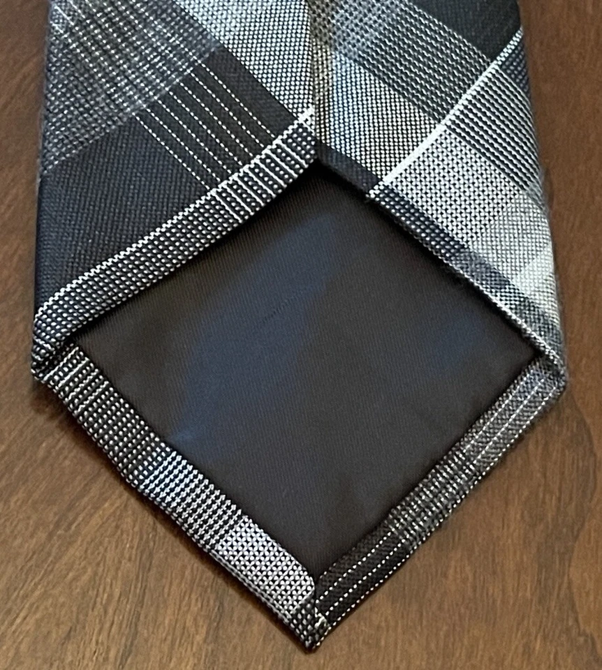 Kenneth Cole Reaction Negro Gris 85% Seda 15% Viscosa Hecho en China Foto 2 de 4