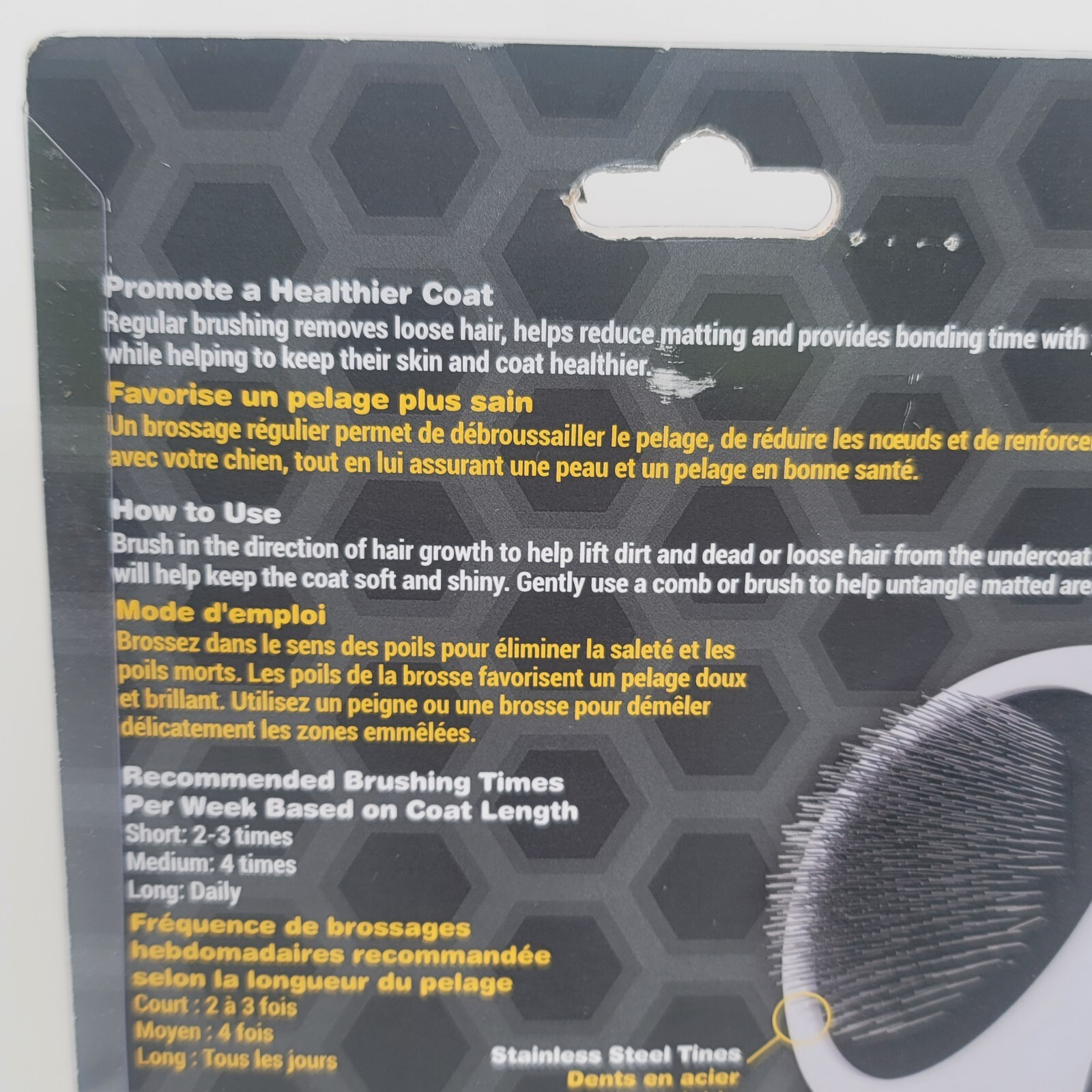 Dog fur brush. 