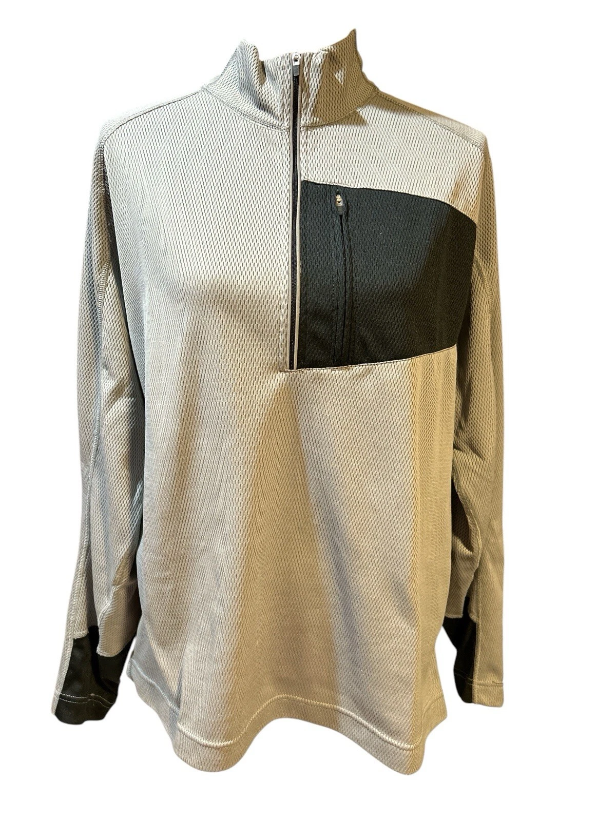 Obermeyer Mens Large Shirt Long Sleeve 1/4 Zip Pullover Outdoors Gray