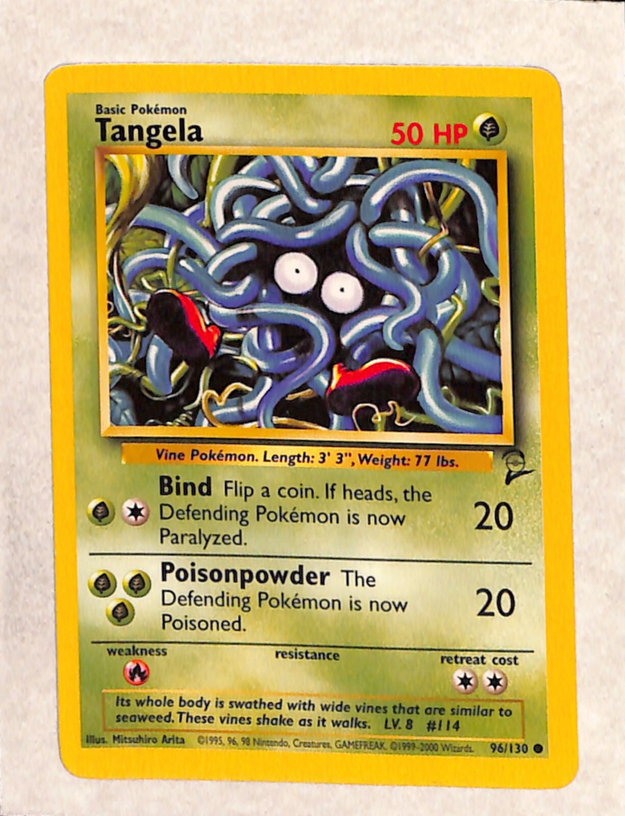 1999 WotC Pokemon Tangela Base Set 2 66/130 LP