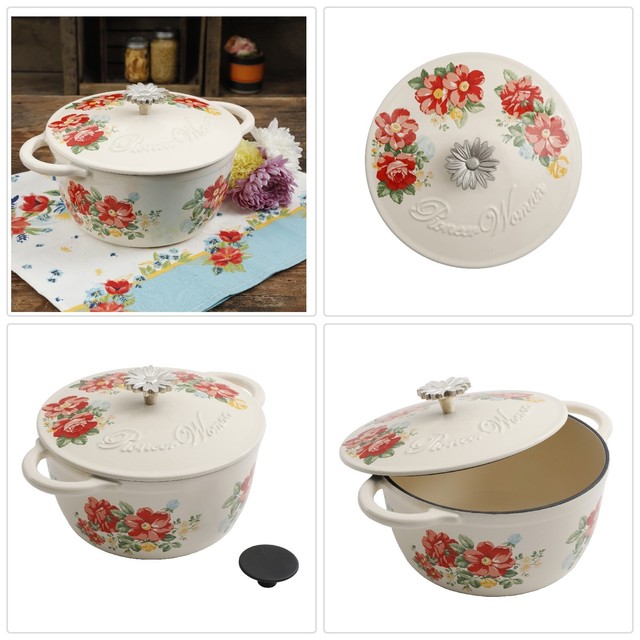 The Pioneer Woman Enameled Cast Iron Casserole Dish Vintage Floral with