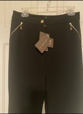 ST JOHN Sport by Marie Gray Stretch Slacks Trousers BLACK Size 8 NWT