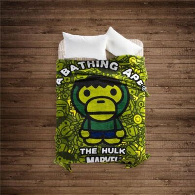 A Bathing Ape Bape Baby Milo The Hulk Marvel Blanket