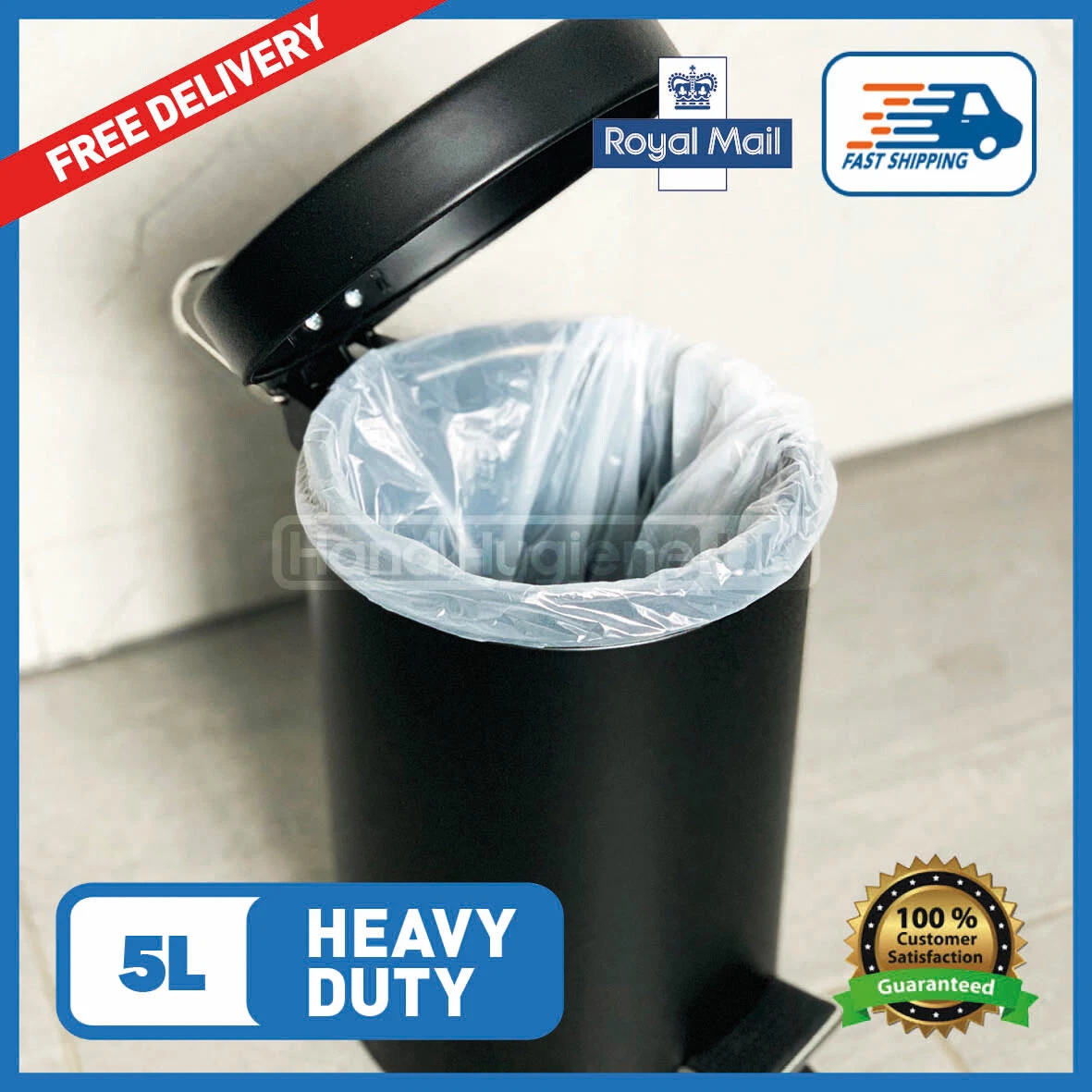 5L Pedal Bin Liners Light Medium and Heavy Duty 5 Litre Bags And Other Sizes