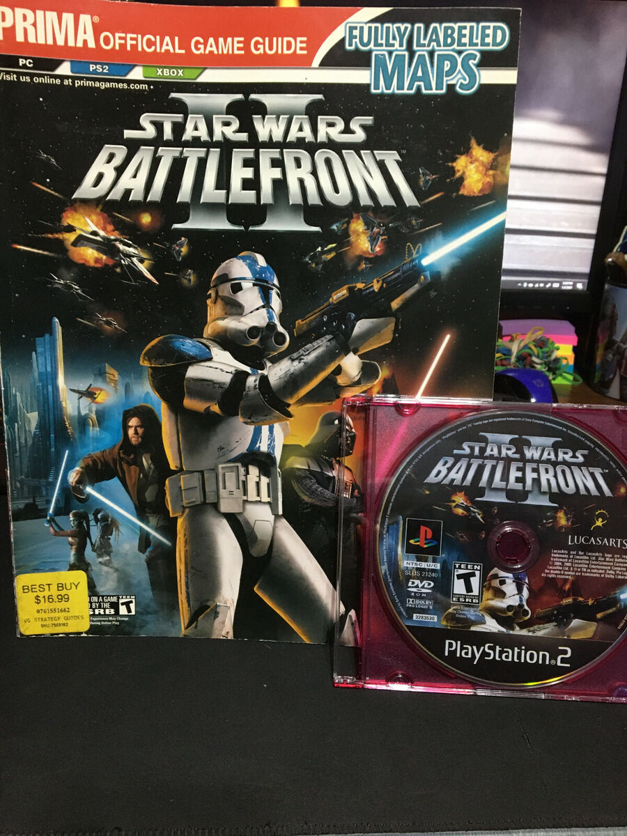 PS2 Star Wars: Battlefront II 2 Disc Only Tested W/ GAME GUIDE