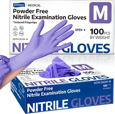 Nitrile Exam Gloves, Powder-Free Latex-Free Food Safe Cleaning First Aid Disposa