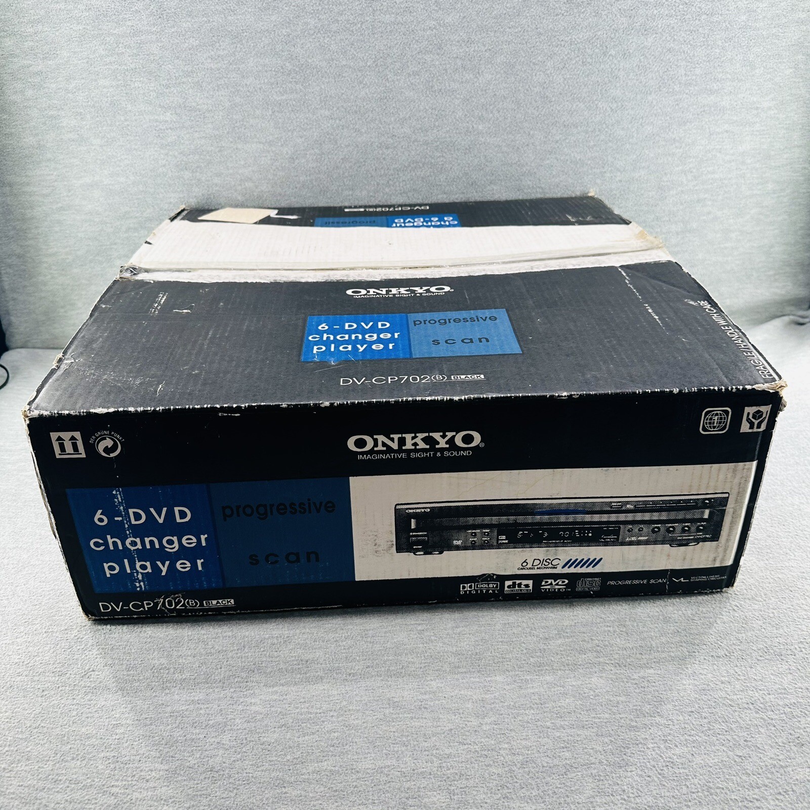 ONKYO DV-CP702 - 6-Disc DVD/CD/MP3/WMA Changer Player No Remote    FOR PARTS