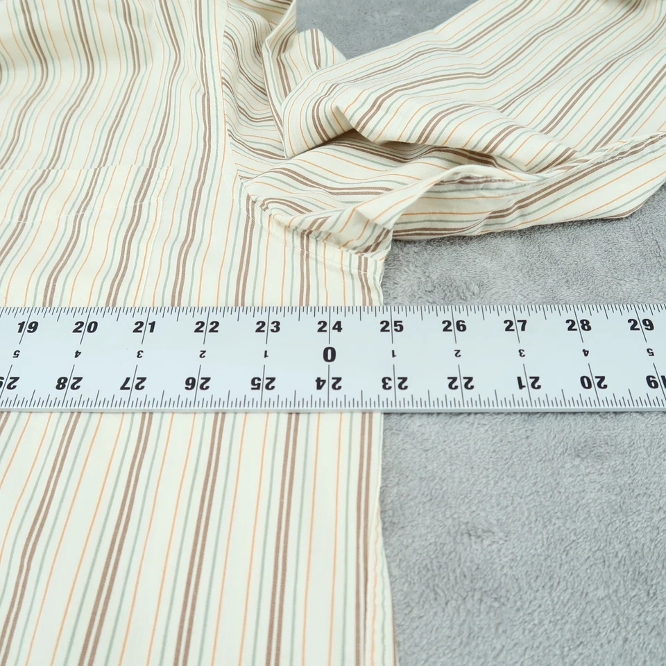 Camisa de vestir Lucky Brand para hombre XL 18-35 multicolor a rayas popelina manga larga Foto 3 de 4