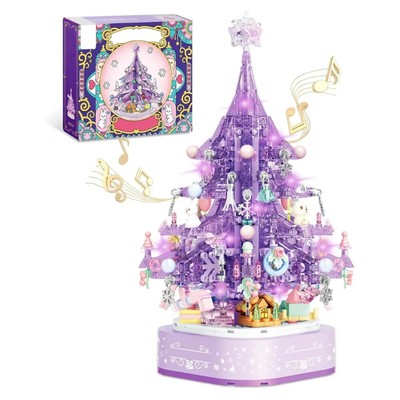 Christmas Tree Building Blocks Kit Music Box 675pc For Kids 6+ Toy Holiday Gift