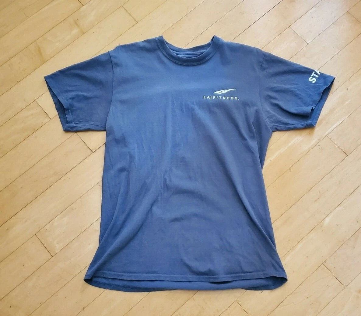 BRAND NEW LA FITNESS Employee Staff T-Shirt Blue Gray Men's Size