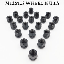 M12x1.5 Open Wheel Nuts Black x 20 For Toyota Avalon Avanza Avensis Aygo Camry