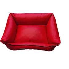 Dog Bed Dog Basket Dog Cushion Dog Sofa Bed Leatherette Basket Bed M Red