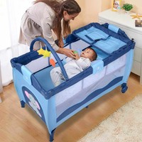 Blue Baby Travel Cot Bed Playpen Child Bed Portable Infant Entryway Bassinet Blue Baby Travel Cot Bed Playpen Child Bed Portable Infant Entryway Bassinet
