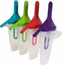 Ice Lolly Pop Mold 4 Pack BPA Free Popsicle Maker with Straw Freezer SafeIce Lol