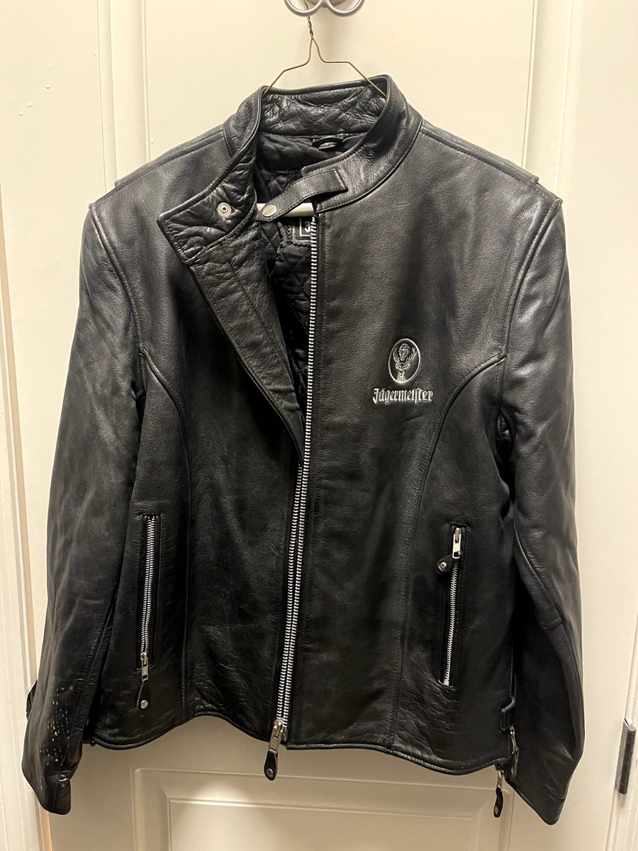 Jagermeister Leather Jacket Size L, Rare | eBay