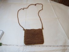 Made Italy Exclusively For Walborg Knit Purse Crossbody Gold Metal Bag Antique
