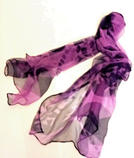 * ECHARPE * MOUSSELINE DE SOIE * VIOLET & ROSE *