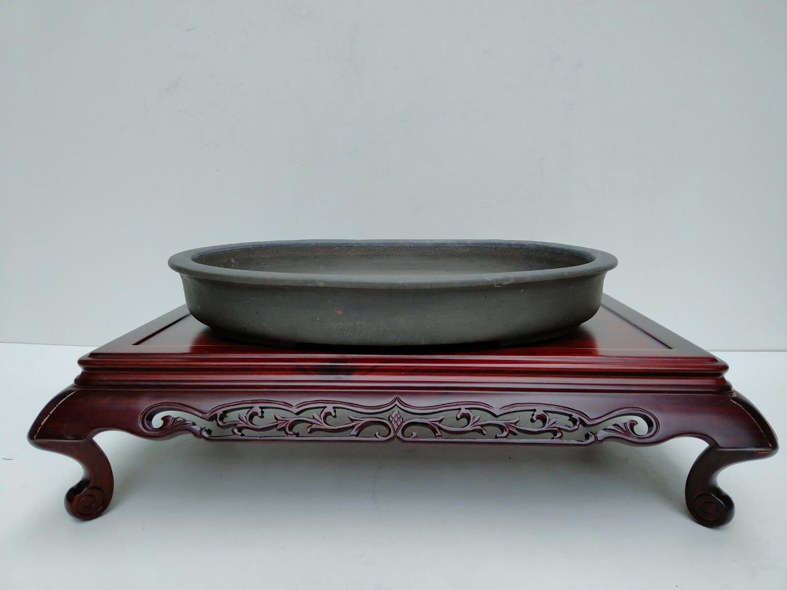 SEIBUN Kiln Unglazed Bonsai Pot 16.54 Inch Oval Planter #3