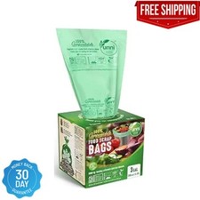 100 Compostable Trash Bags 2.6 Gallon 9.84 Liter 100 Count Extra Thick 0.71 Mil