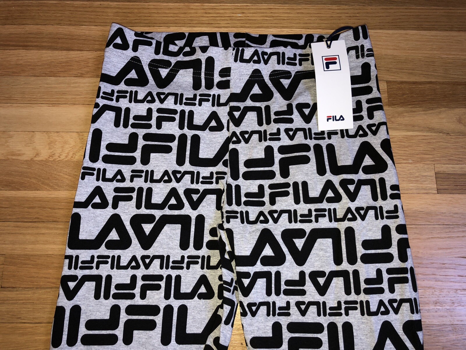 Leggings donna Fila Kaylee stampa logo all over 32582289 grigio taglie M L o XL