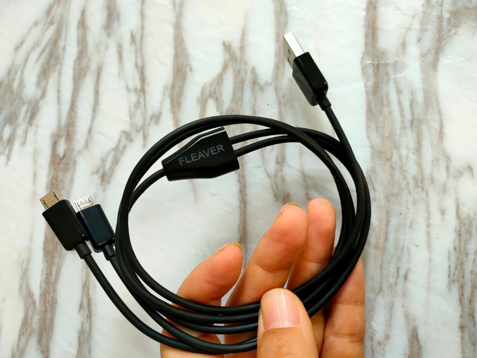 FLEAVER 1meter Dual Micro USB Splitter Cable, Power 2 Micro USB Devices Black - Image 4 of 4