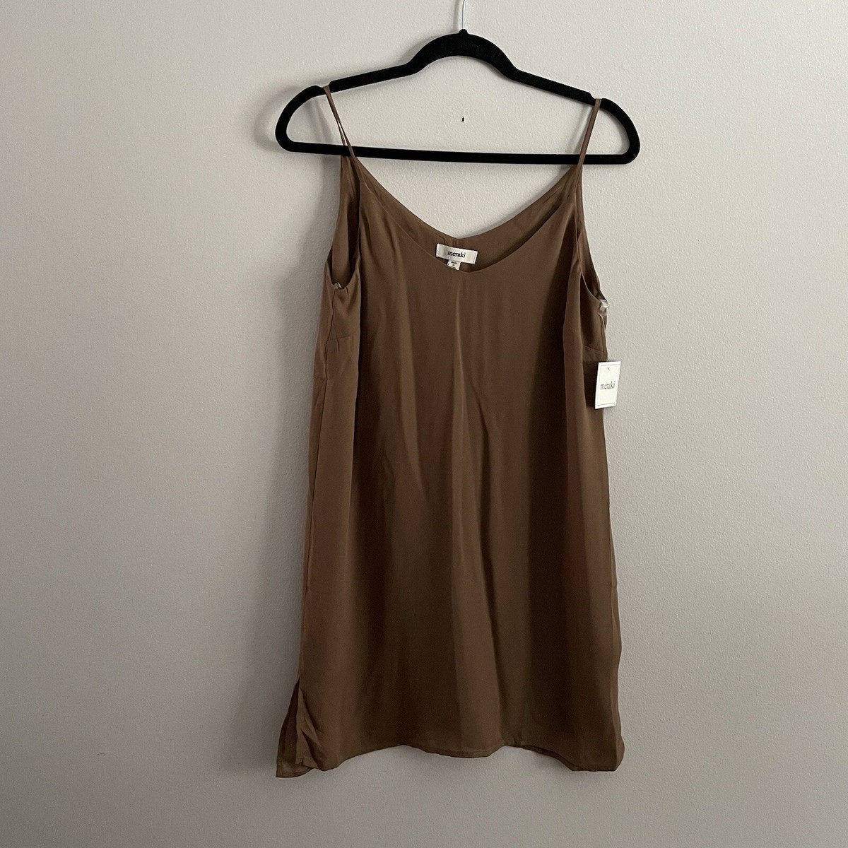 brown slip dress short Flowing Short Dress With Lace Detail - Chocolate - 2 - Massimo Dutti