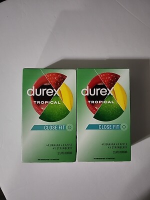 (Lot of 2) Durex Tropical Flavored Premium Male Condom 12 per box EXP: 11/2028+