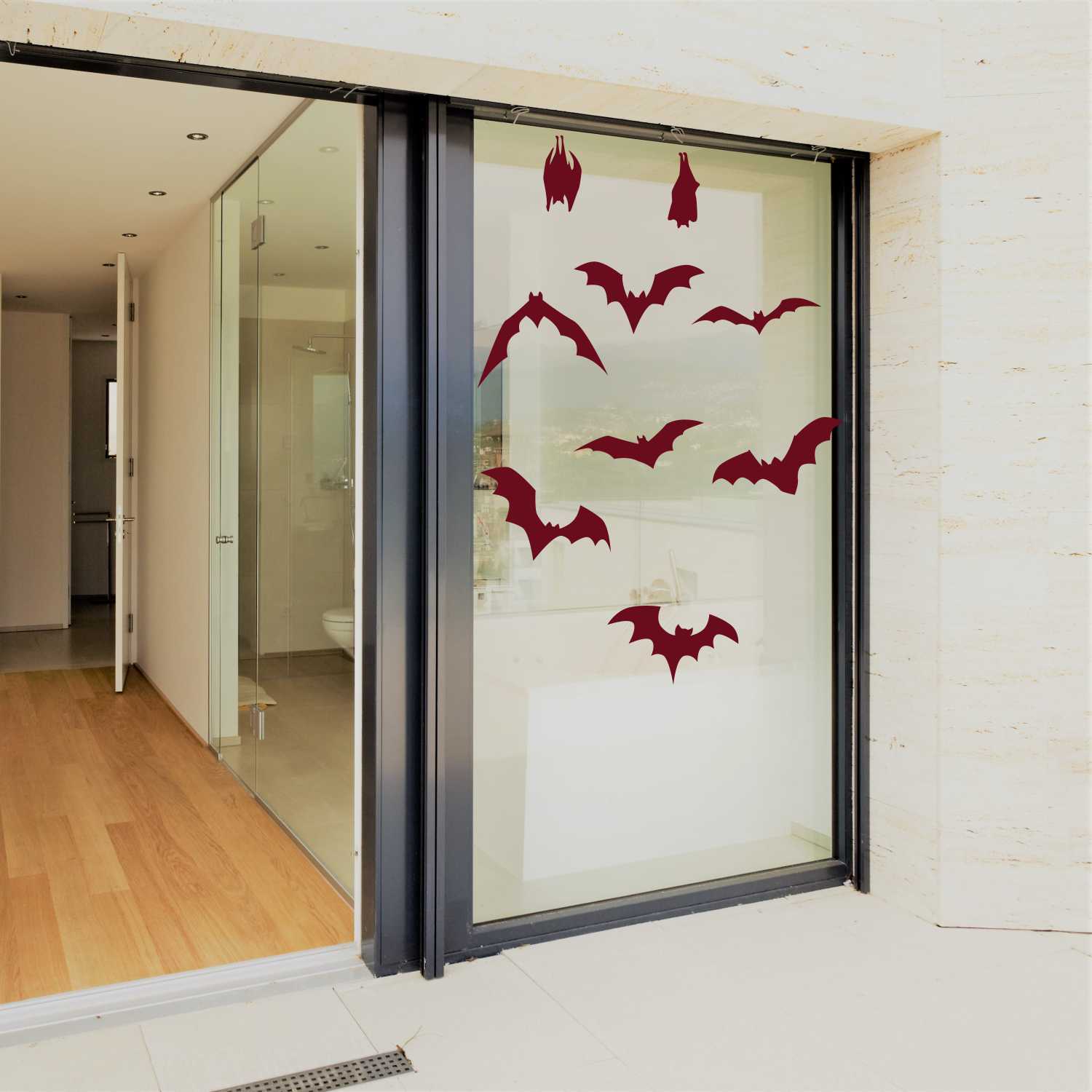 2 Stück Fledermaus-Fensteraufkleber Weiß, Je 20 Cm – UV-beständig Für Innen & Außen