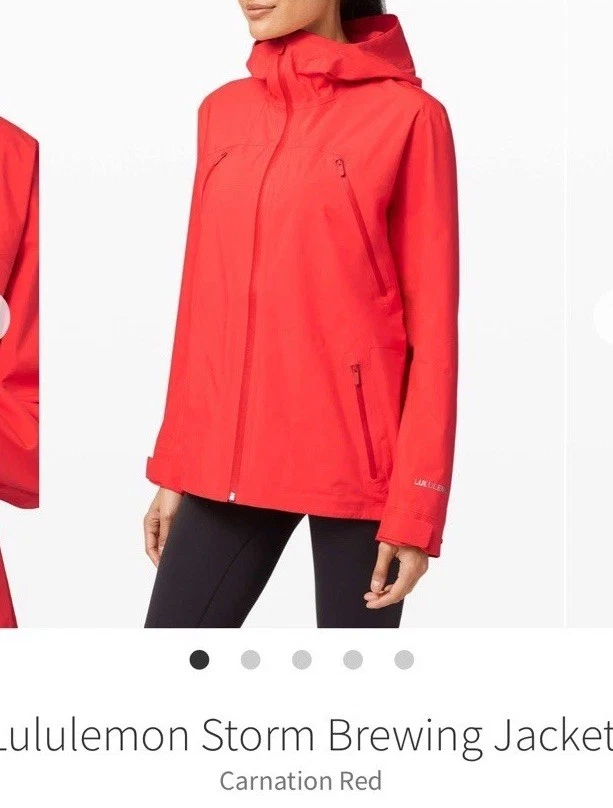 🍋 EUC Lululemon Storm Brewing Jacket Carnation Red Womens 14 $198 VERY RARE