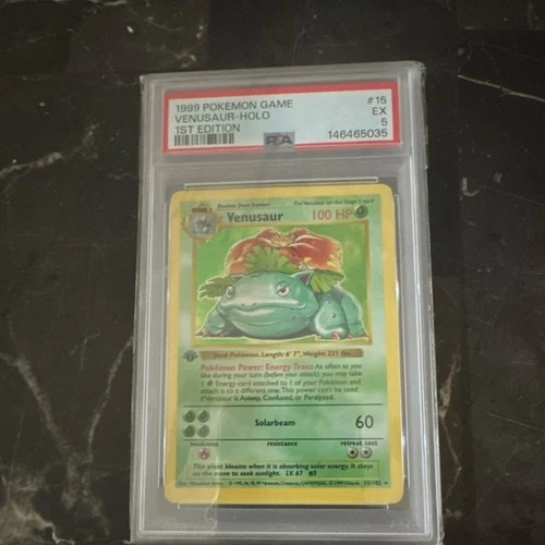 Pokémon Venusaur 1st Edition Holo Base Set #15 PSA 5 1999