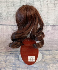 Kemper YVETTE Doll Wig Human Hair Size 5-6 Dark Brown Long Curls Bangs