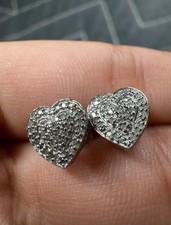 9k gold natural diamond love heart earrings