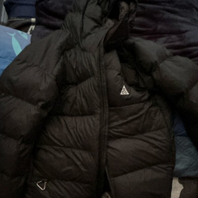 Nike ACG Black Hooded Puffer Jacket Men Logo Zip Outdoor Casual