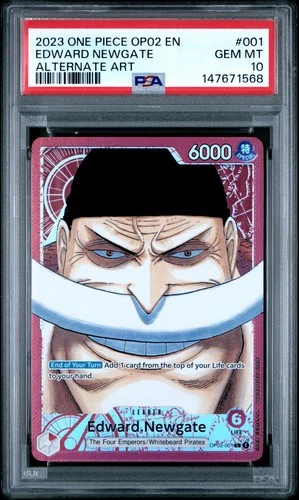 ONE PIECE 2023 DWARD NEWGATE ALTERNATE ART OP02-PARAMOUNT WAR #001 PSA 10