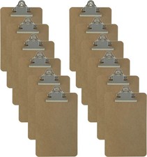 Memo Size 6'' x 9'' Clipboards Standard Clip Hardboard Pack of 12 Pen Not