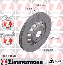 Disque de frein (à l'unité) ZIMMERMANN 100.3368.70 AUDI A3 2.5 RS3 quattro