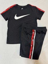 NWT 2 Piece Nike Black/Red Boys Shirt  Shorts Set Size 7